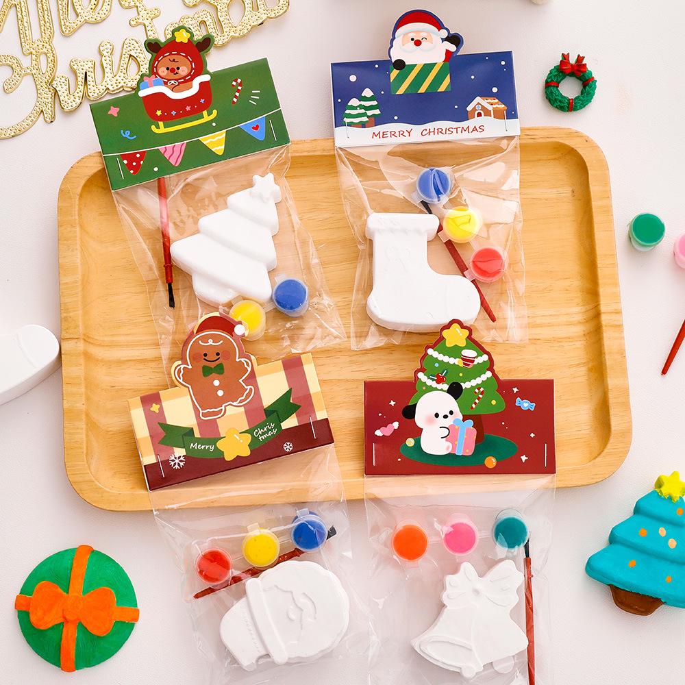 Christmas Cartoon Plaster Doll Painting Kit for Kids - Small Holiday Gifts