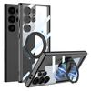 For Samsung Galaxy S24 Ultra Magnetic Case with Kickstand TPU+PC Clear Phone Back Cover