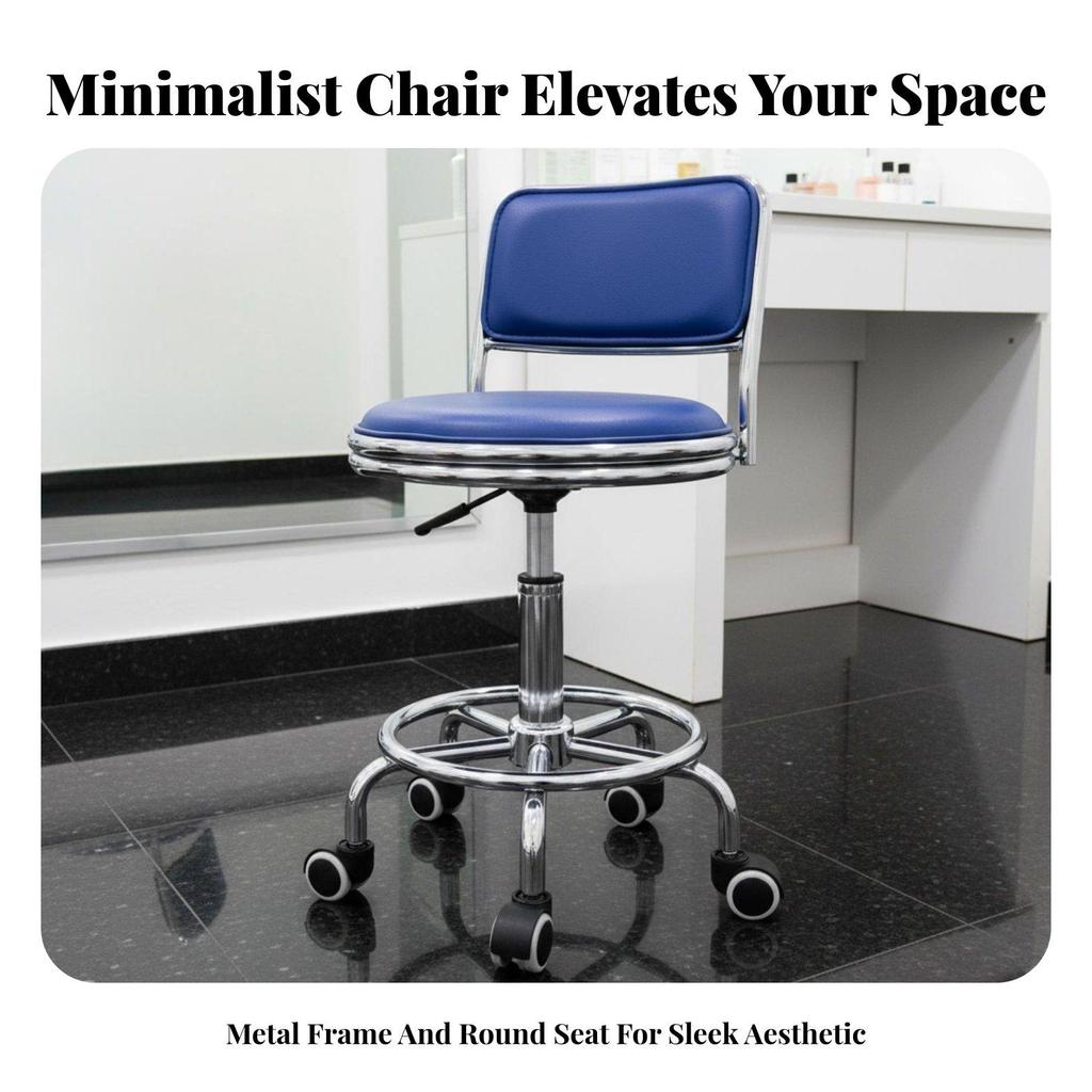 Adjustable Pedestal Stool 360-Degree Swivel Low-Back for Adults