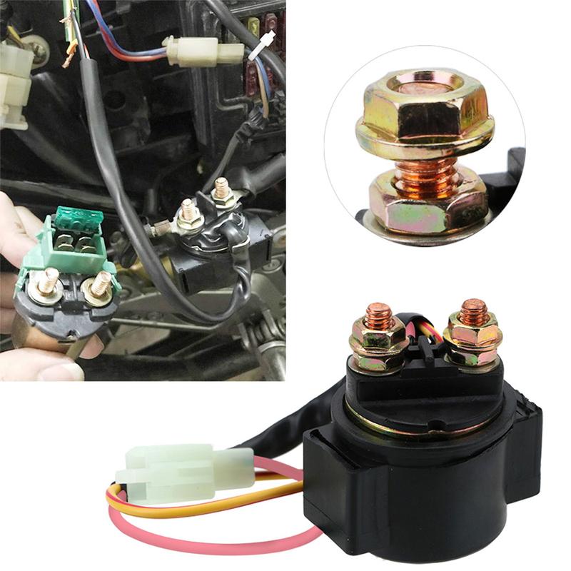 20W 1Pcs Solenoid CG125,GY6-125 Motorcycle Starter Relay 12V For Scooter ATV Karts 2 Pin 2 Wires For GY6 50cc 125cc 150cc