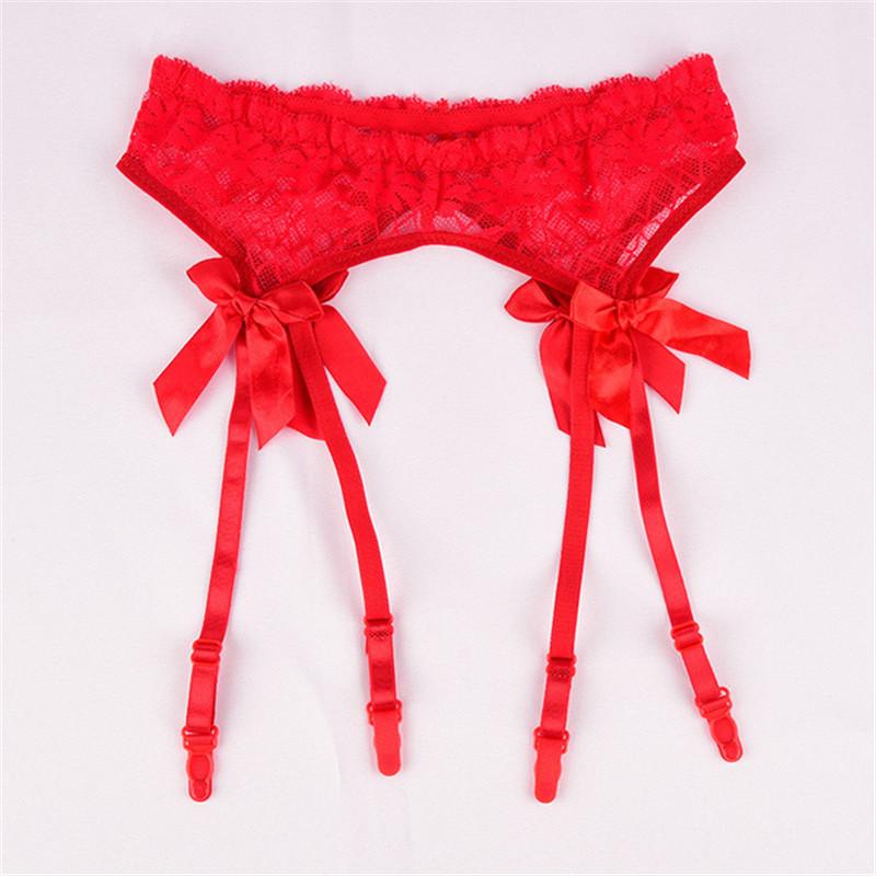 Women'S Sexy Underwear Large Size Lace Garters Lovely Bow-Knot High Elastic Waist Belt For Thigh High Stockings Erotic Costumes