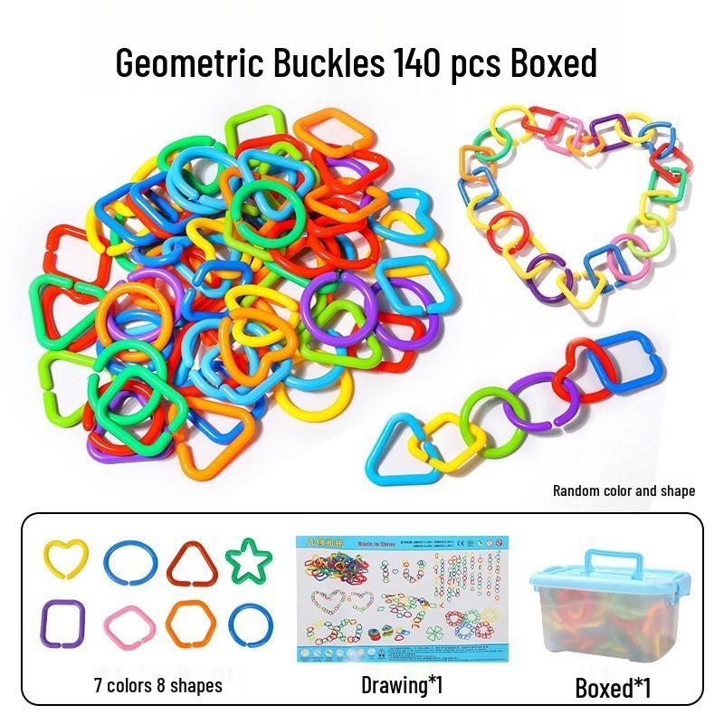 Geometric Chain Buckle Early Education Desktop Toy - Large Building Blocks for Children's Development