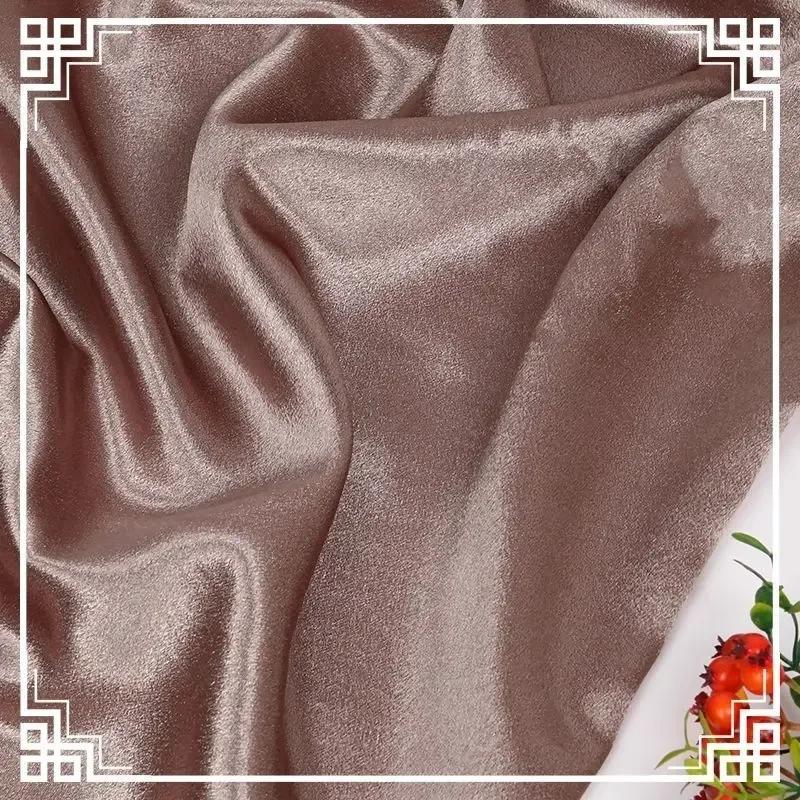 Verdickter glänzender Kristall-Satin-Stoff Schwer pro Meter für Kleidung Kleid Hanfu Dekoration DIY Nähstoff Uni Knitterarm Blau