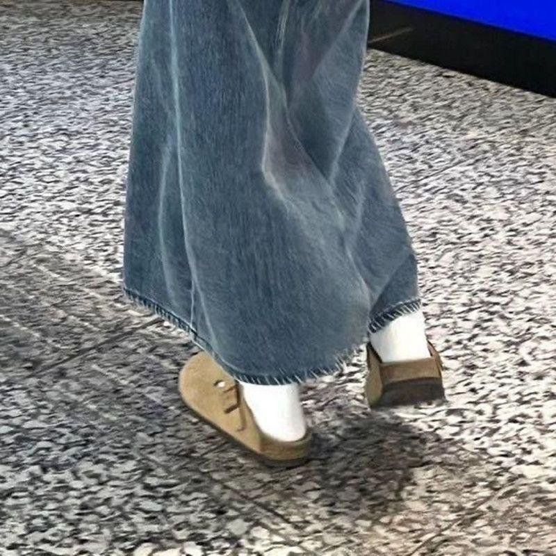 Retro Damen-Herbst-Slipper mit geschlossenem Zeh - Bequeme, weich gefütterte Sandalen für vielseitige Outdoor-Kleidung