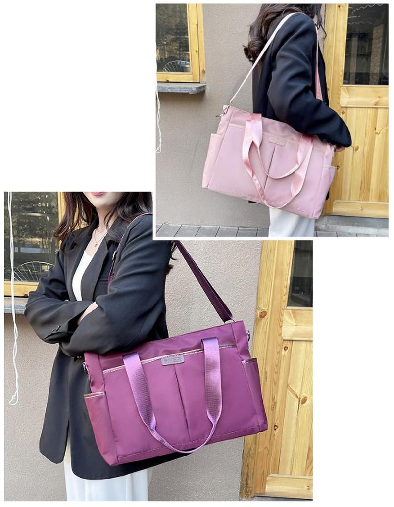 Nylon Shoulder Large Business [SpringSwalloow] Women's Bag, Handbag, Adult, Casual, Water-Repellent, Stylish, Large, Capacity, 2-Way, (Black)