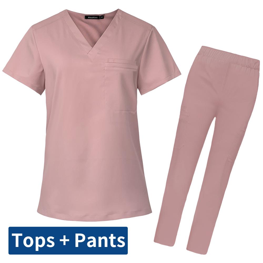 Scrubs Set for Women Soft Stretch Uniforms Unisex Hospital Workwear Dental Clinic Nurse Uniforms Nurses Accessories for Hospital