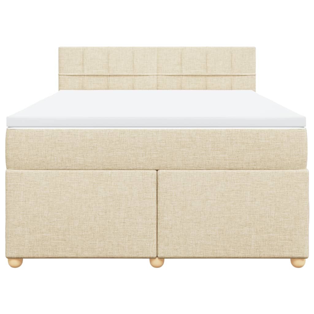 Vidaxl Continental Bed with Mattress, Cream, Fabric, 140X200 Cm