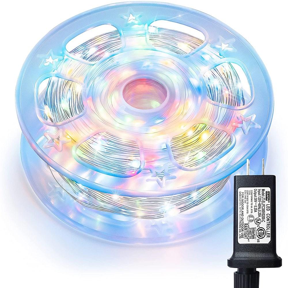 Weihnachtsdekorationen für Zuhause LED Lichterkette 20/50/100M EU/US Stecker Neujahr 2025 Straßengirlande am Haus