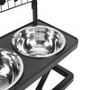 Elevated Dog Bowls Stand Height Adjustable Raised Bowl Stand with 2 Stainless Steel Bowls