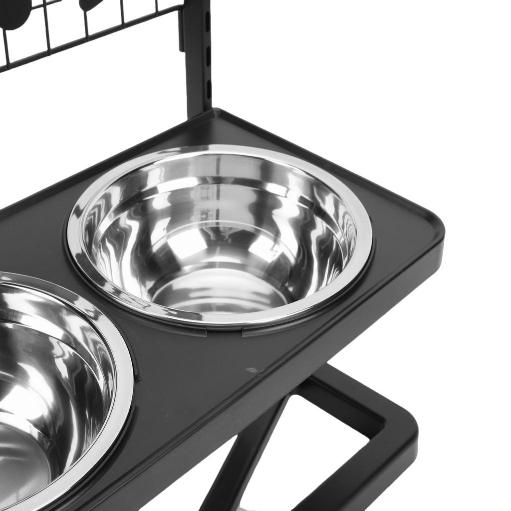 Elevated Dog Bowls Stand Height Adjustable Raised Bowl Stand with 2 Stainless Steel Bowls