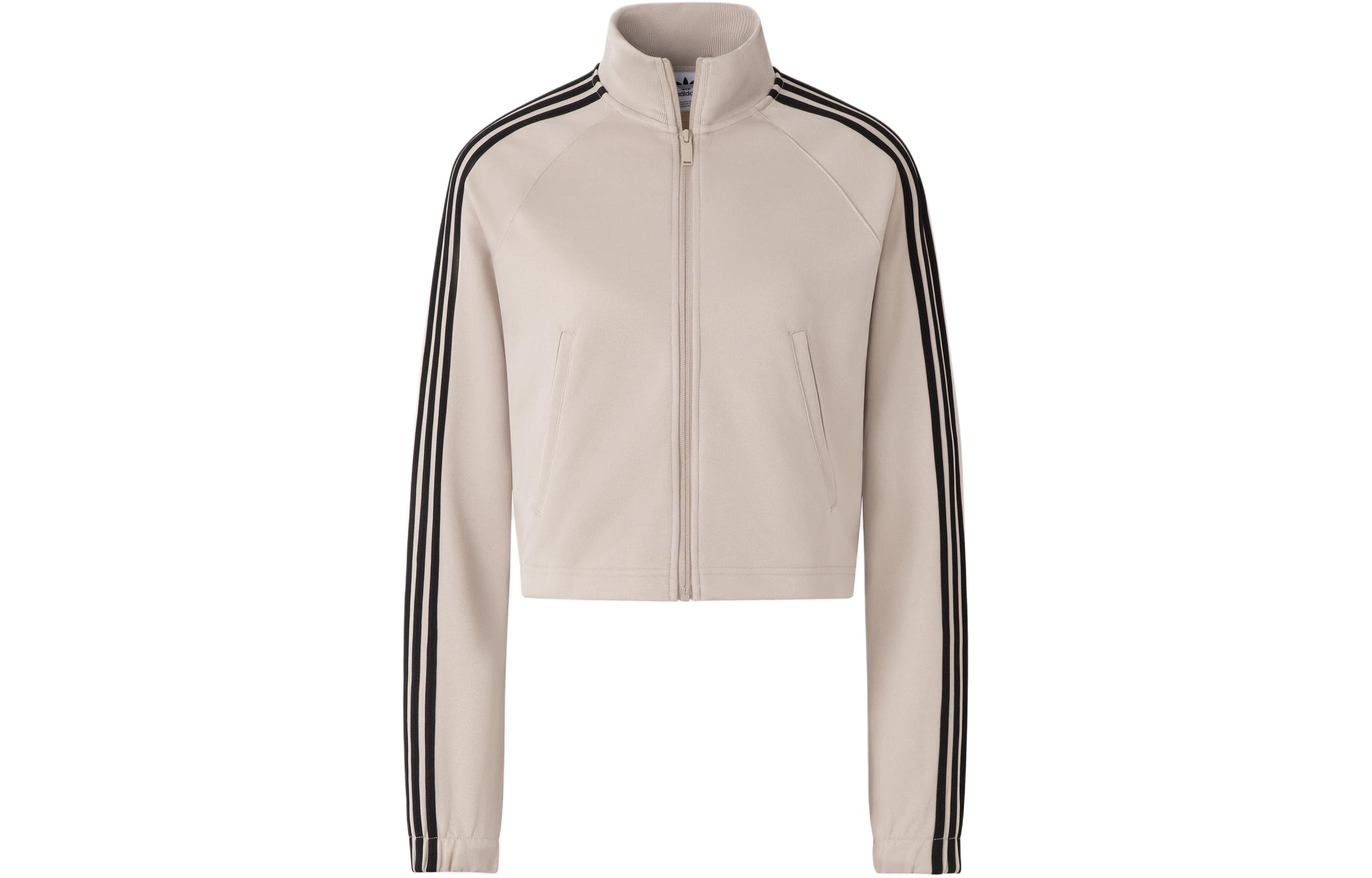 adidas originals Women s Tricot Warm-Up Jacket Beige IJ5228 XXS