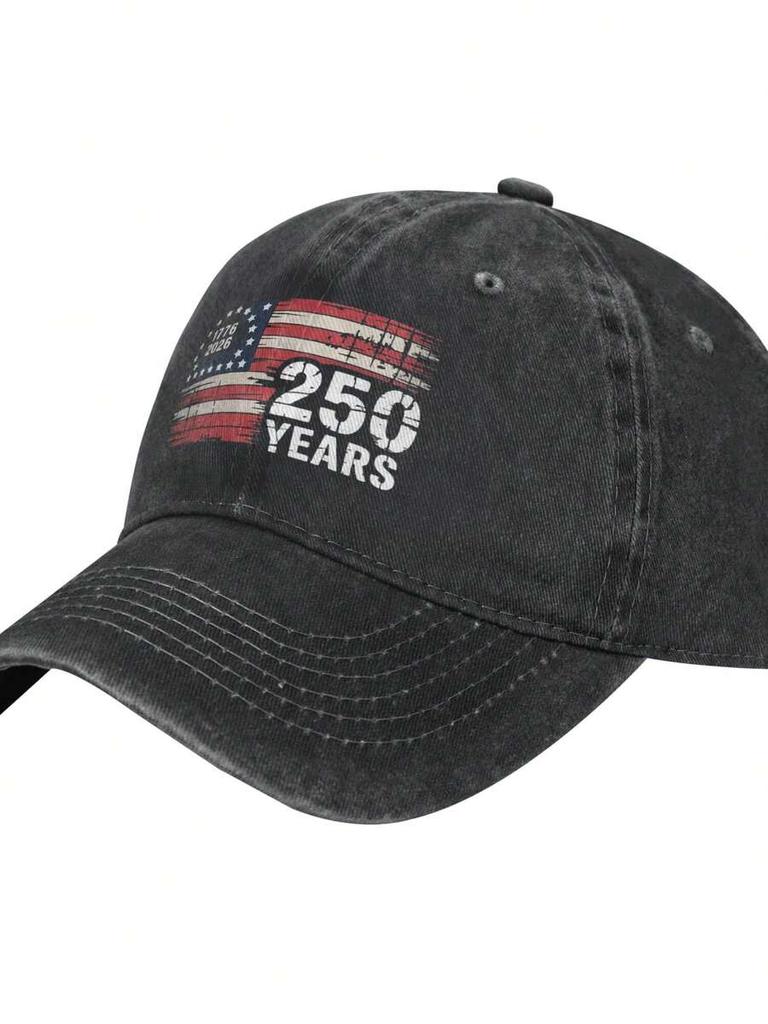 250 Years American Flag Vintage Washed Cotton Baseball Cap Adjustable Unstructured Dad Hat For Adults