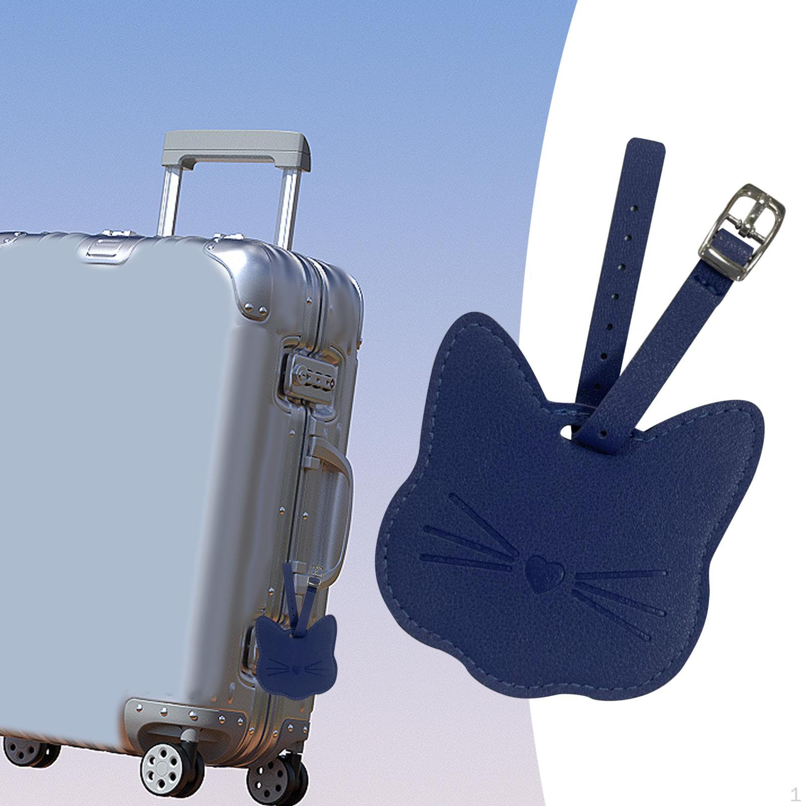 

Кожаная багажная бирка для посадки на борт для женщин и мужчин, модная мультяшная сумка-кошелек с подвеской для путешествий синий