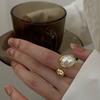 Irregular Baroque Imitation Pearl Rings for Women Gold Adjustable Rings Korean Fashion Jewelry Party Luxury Accessory