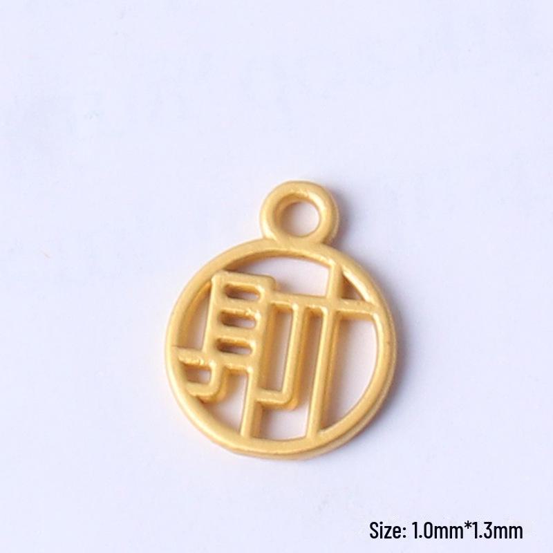 Sand Gold Electroplated Alloy Bracelet Pendant with Nafu Braid