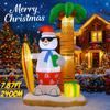 7.87FT Inflatable Toy Surfing Sunglass Snowman Palm Tree Xmas Decoration for Yard LED Light Supplie Home Ornaments Holiday Gift