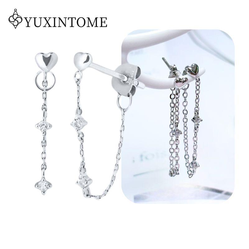 925 Silver Ear Needle Crystal White Zircon Silver Series Tassel Drop Earrings Luxury Fashion Party Jewelry Accessories