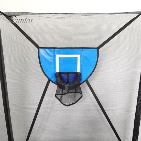 1 sada trampolínového basketbalového koše se 3 mini míčky, opěrka a pumpa odolná vůči povětrnostním vlivům Snadno sestavitelná dětská sportovní zábava Trampolínové příslušenství pro