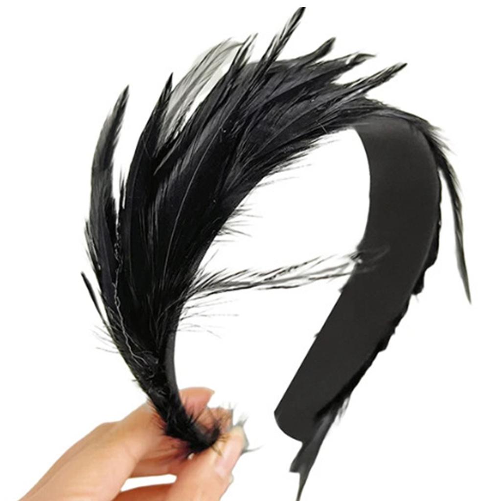 Tea Party Feather Fascinator Headband for Party Wedding Colorful Feather Fascinator Hair Hoop Cosplay Party Headdress