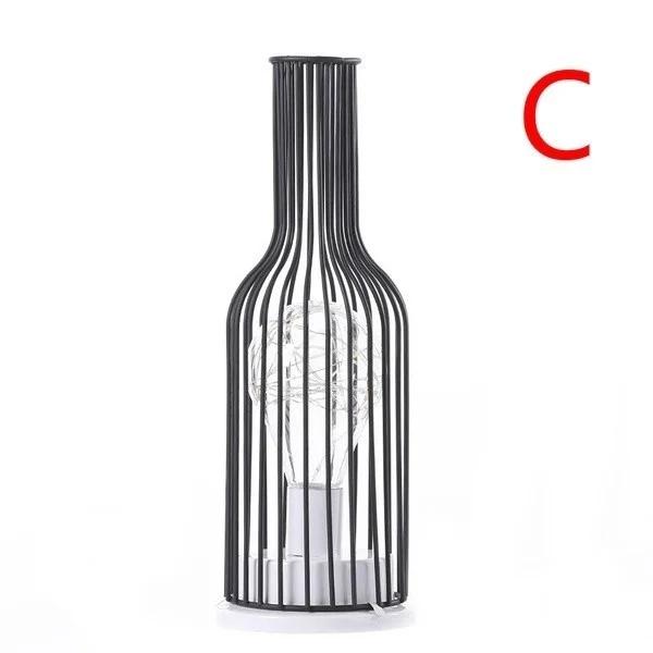 1 Pcs Retro Hollow Iron Table Lamp Creative Festive Desk Reading Light Night Light Bedroom Home Decor Lighting Fixture