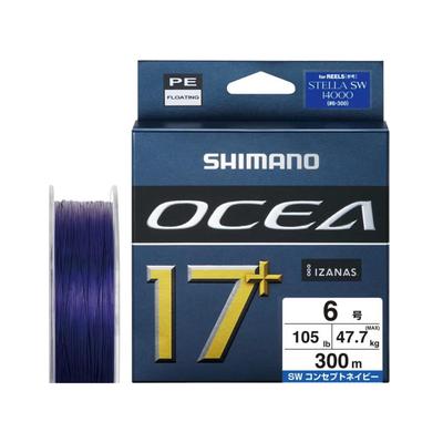 SHIMANO Ocea 17+ PE-Schnur, 300m, LD-A71Y, 6er Stärke (105 Pfund), SW Marine