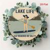 Vintage Metal Wall Art Eucalyptus Lake Poster Rustic Home Decor