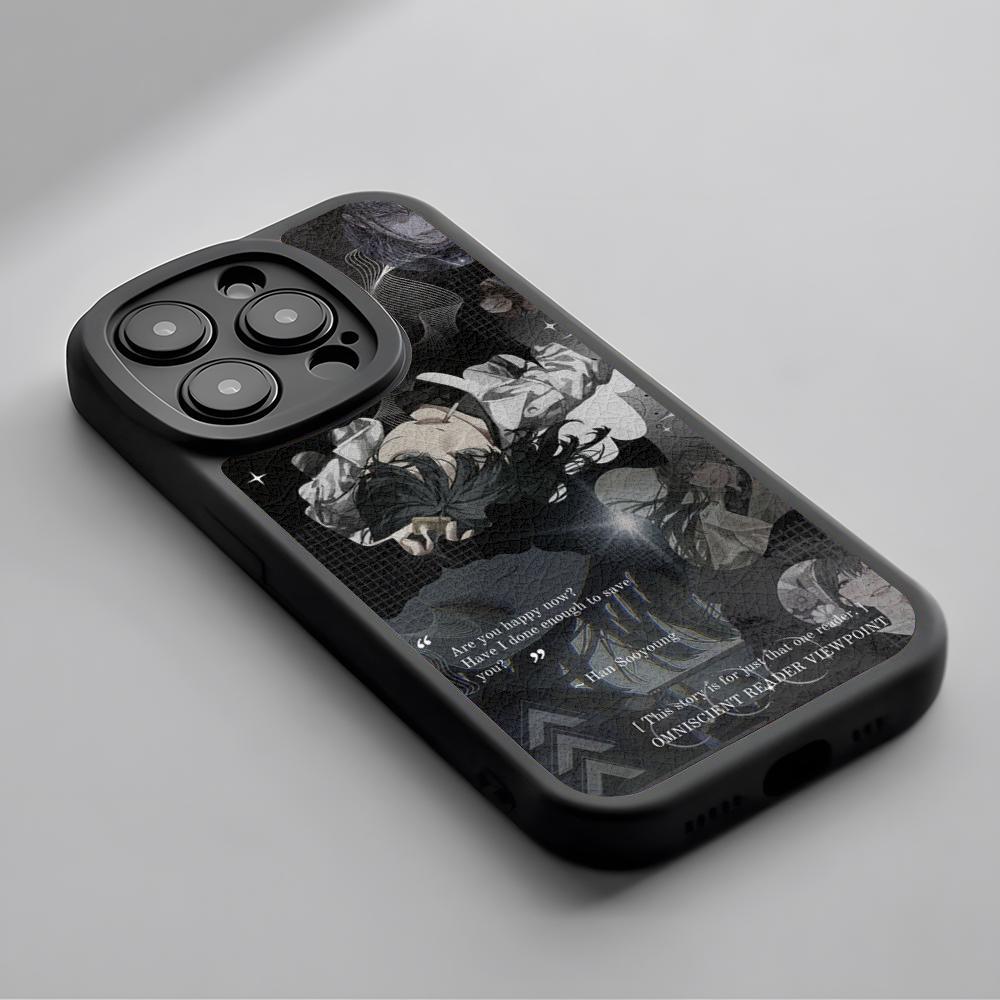 Orv Korean comics design Phone Case For iPhone 16 15 14 13 12 11 Plus Pro Max High-end Luxury Lambskin Silicone Cover black