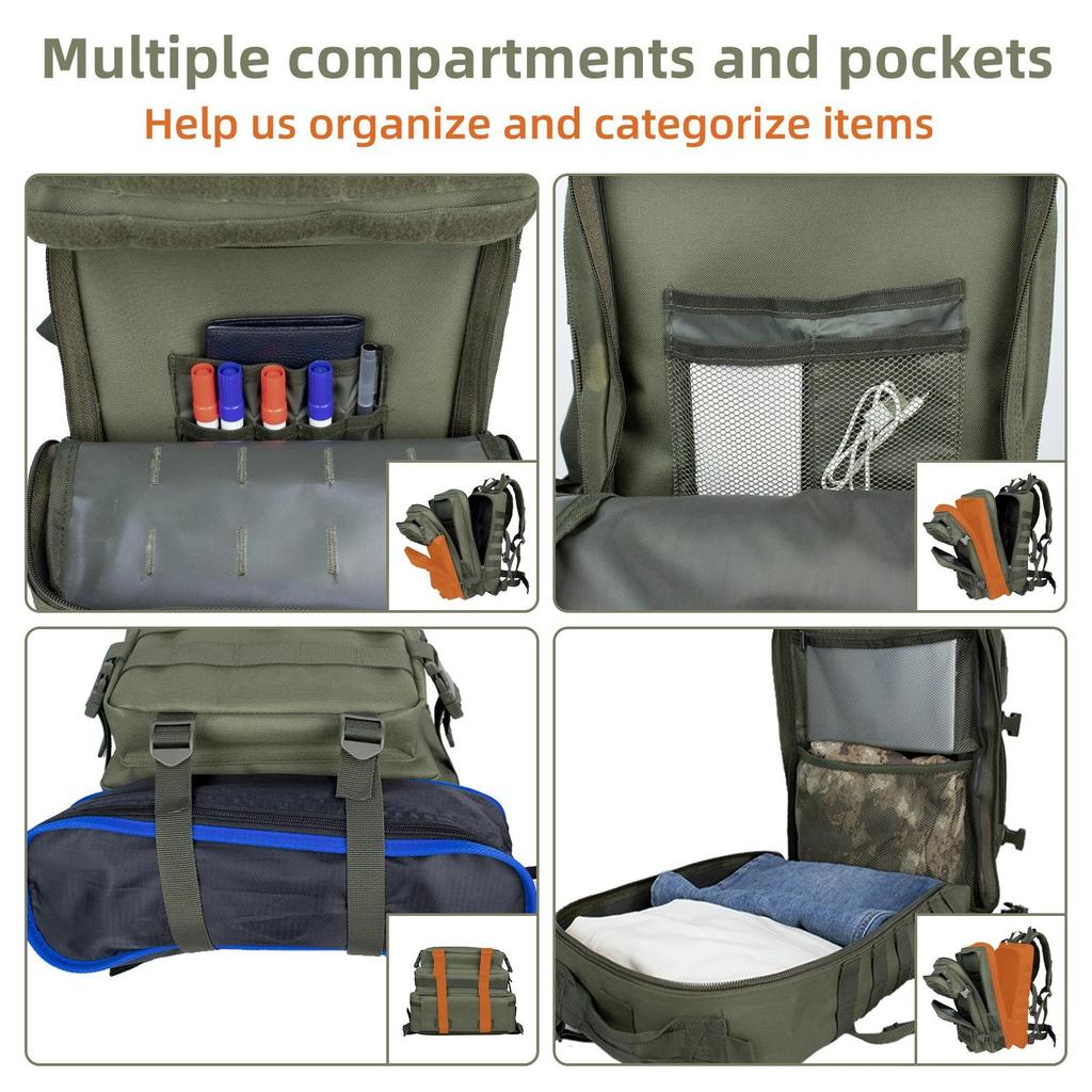 Men's Camouflage Tactical Backpack: Large Capacity for Outdoor Camping, Sports, and Mountaineering