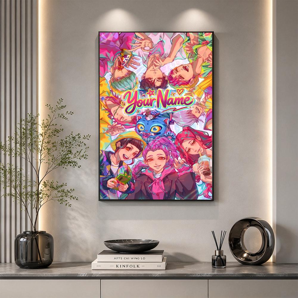 Kpop Demon Hunters Customize Your Name Diamond Painting Round Diamond Rhinestones Mosaic Diamond Embroidery Wall Paintings Rhinestones Gift Frameless
