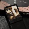 Samsung Z Flip7 Retro Crazy Horse Grain Magnetic Phone Case, Compatible with Flip6/5, Three-Section Nameplate Style.