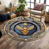 Egyptian Goddess with Wings Design Print Round Rug, Living Room, Bedroom, Playroom Carpet, Non Slip Floor Mat, Gift
