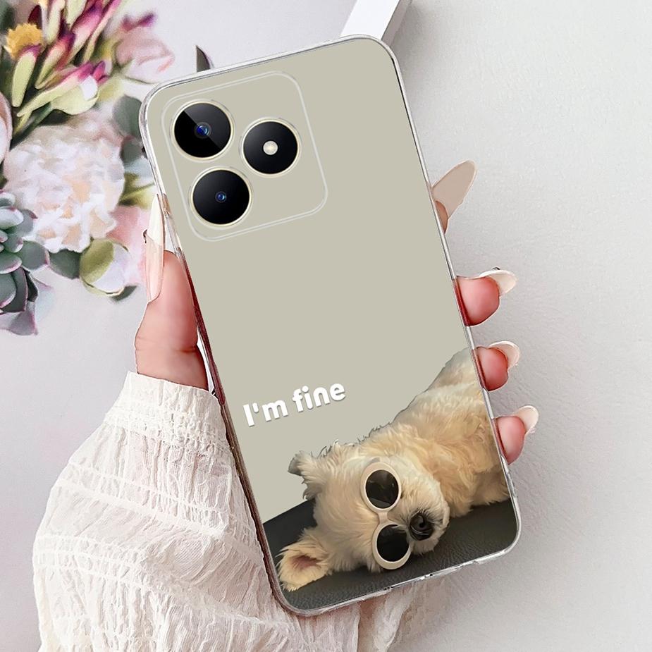 Für Realme Note 50 Hülle RMX3834 Niedliche Katze Bemalte Abdeckung Klare Silikon Weiche TPU Handyhülle Für Realme Note 50 Note50 Fundas Coque