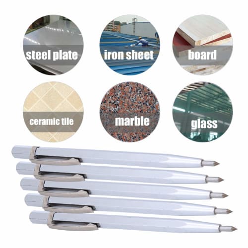 Caiqinlen Scriber, 5-Piece Ceramic Engraver, Center Punch Diamond Marking Pen, Diamond Engraving Pen, Carbide Tip Scriber for Ceramic and Glass