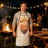 Unique Birthday Gifts for Men And Women Funny Hairy Belly Apron, Waterproof Canvas Cooking Adjustable Straps Prank White Elephant Party Bib