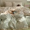 Bedding Set Four-piece Set Princess Wind Seersucker Washed Skin-friendly Breathable Comfortable Bed Sheet Quilt Cover Pillowcase