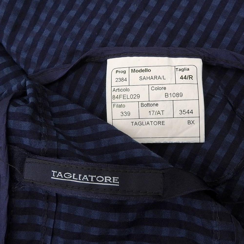 TAGLIATORE SAHARA Men's Cotton Gingham Check Tailored Jacket, Navy, Size 44 Jacket 44 NavyUsed