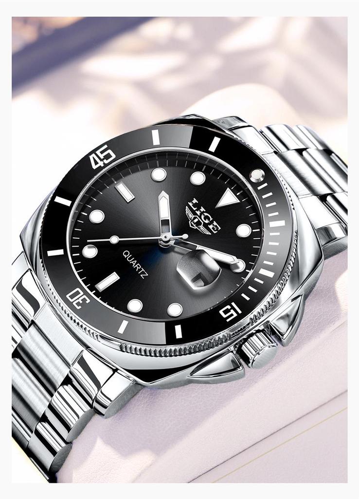 Trendige Herren-Quarzuhr mit drehbarer Lünette, Wasserdichte Armbanduhr