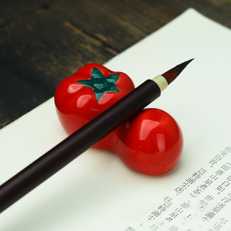 Mini søt dyr Paint Pensel Pen Rest Keramiske Ornamenter Kinesisk kalligrafi Skrivepennholder Håndverk Penn Pute NYHET