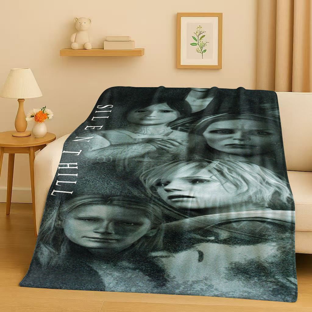 Classic Game Silent Hill Pyramid Head Horror Movie Flannel Blanket,Ultra Soft Warm Plush Throw for Home Bedroom Bed Sofa Cover