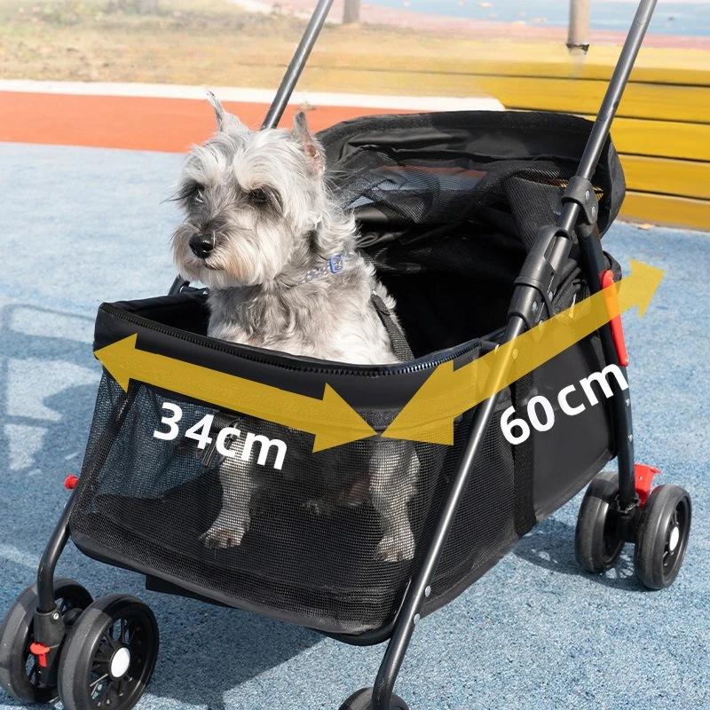 Foldable Pet Stroller for Dogs Cats Teddy Small Lightweight Travel Outdoor Carrier Pet Carrier Transporte Shopping Cart Carrier