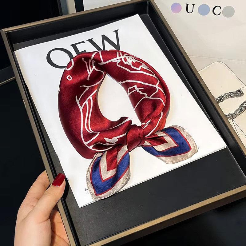 

100% Натуральный Настоящий Шарф из Шелка Женский Тутовый Шелк Роскошный Квадратный Модный Принт Платок для Волос Шарф Шаль Накидка Хиджаб Бандана Шарфы 53см Real Silk 53x53cm