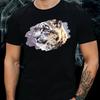 Men's T-Shirt Snow Leopard Motif Cotton Size S To 5XL