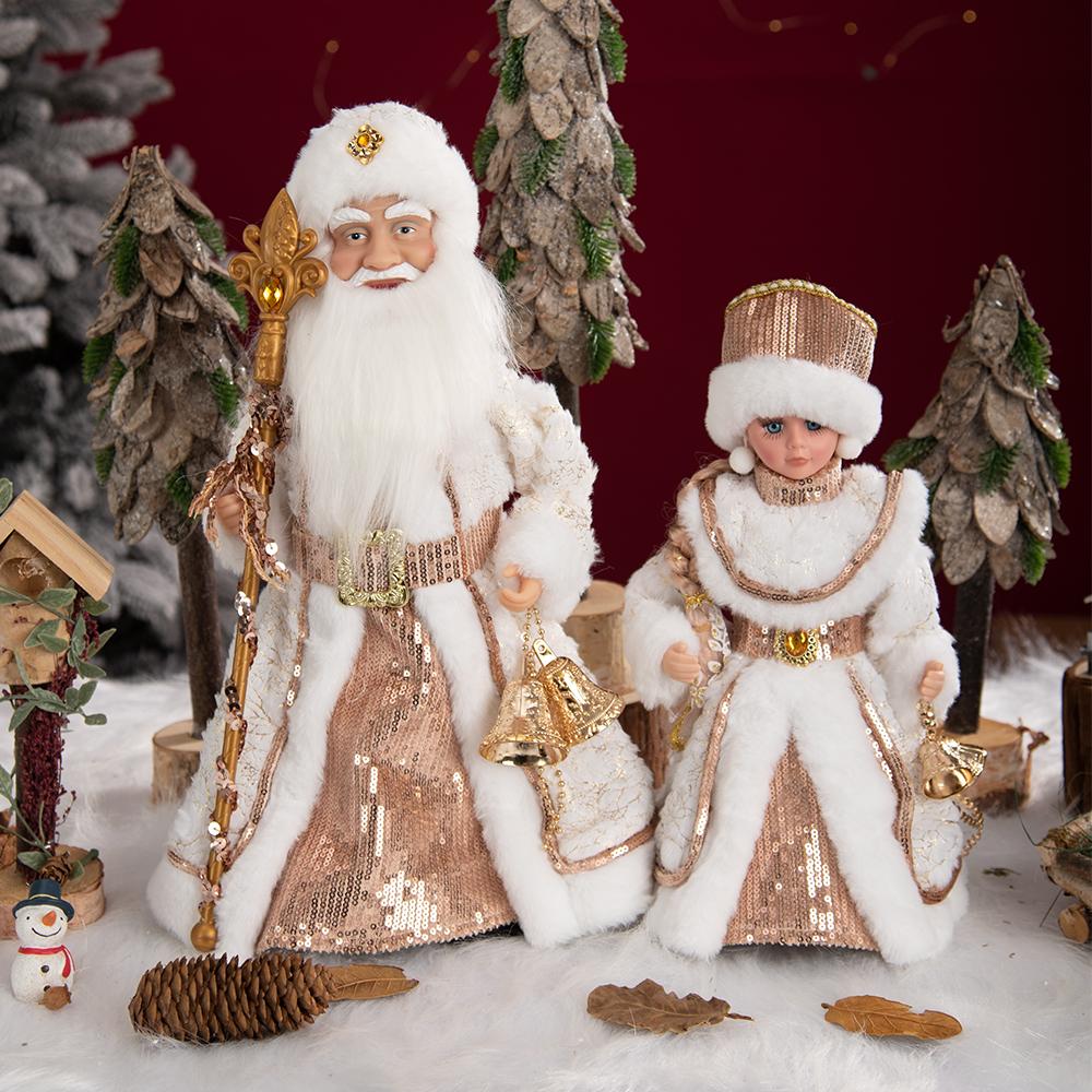 New Style Christmas Santa Claus Electric Toys Doll Fashion Russian Snegurochka Doll Singing Home Ornament Doll With Long Braid