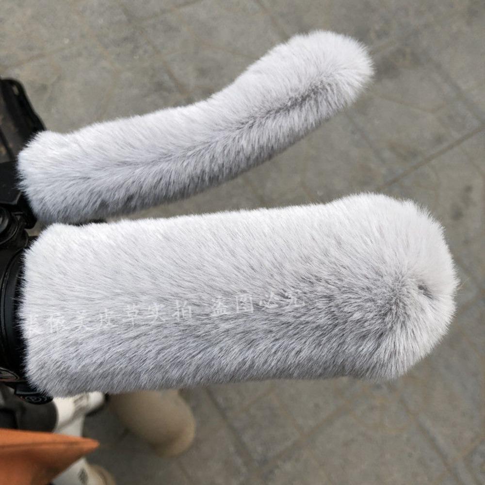 

A Set Warm Insulation Electric Car Handle Sleeve Three-Wheeled Plush Hand Cold Weather светло-серый