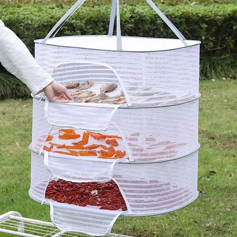 Portable Dried Vegetable Net Foldable Multi-layer Drying Net Clothes Hanging Dryer  Kitchen