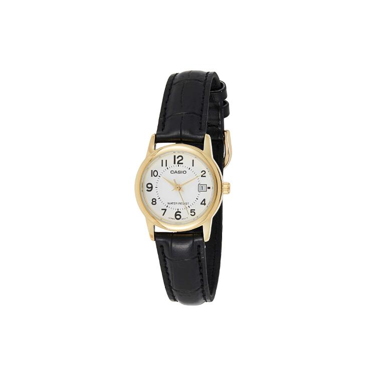 CASIO Women s Standard Series 25mm Silver Watch LTP-V002GL-7BUDF Black Strap
