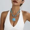 Classic Retro Turquoise Bohemian Ethnic Style Women's Beaded Necklace