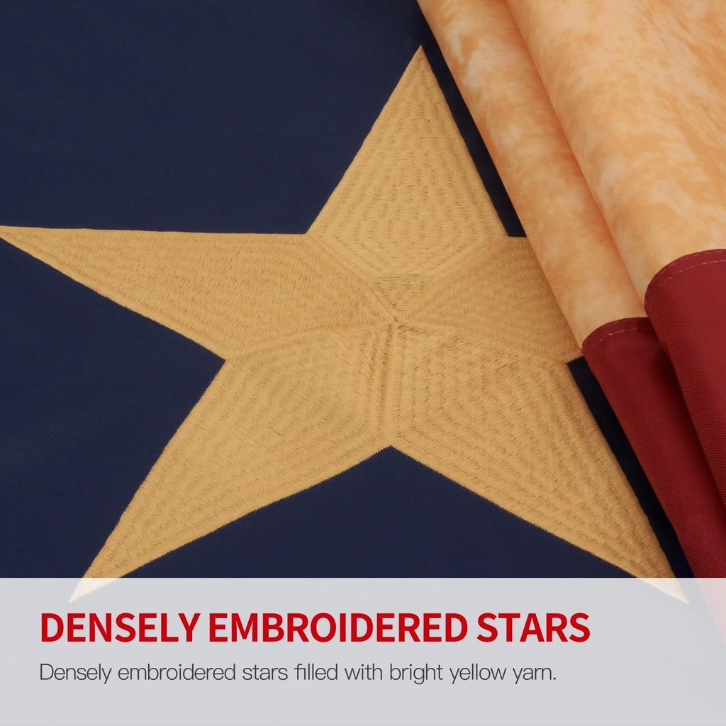 ANLEY Vintage Style US National Pleated Fan Flag, 3x6 Ft American Bunting Flags Patriotic Stars & Stripes - Sharp Color Fade Resistant Canvas Header