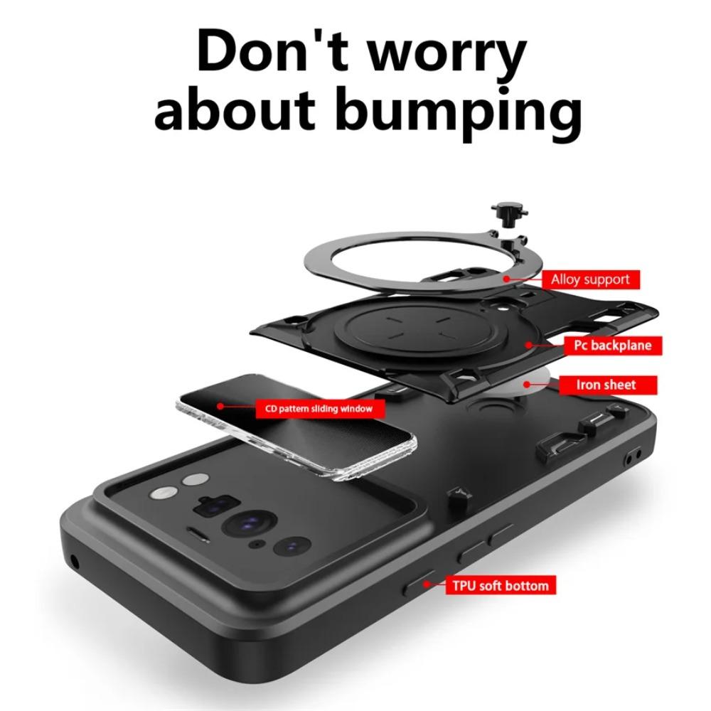 Armor Magnetic Metal Ring Stand Funda for Google Pixel8 Pro Case Slide Camera Lens Back Cover for Pixel 8 Pro 8Pro Protect Shell