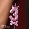 Rose Gold Crown Bow Birthday Candle